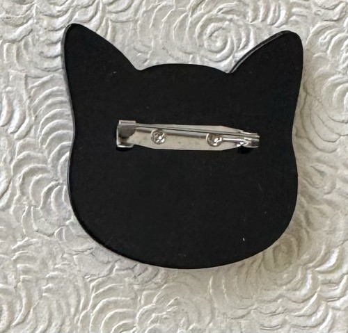 Cat  vintage style acrylic  brooch pin - Picture 3 of 4