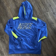 Nike Boys Blue Therma-Fit Hoodie Camo  Neon Size L