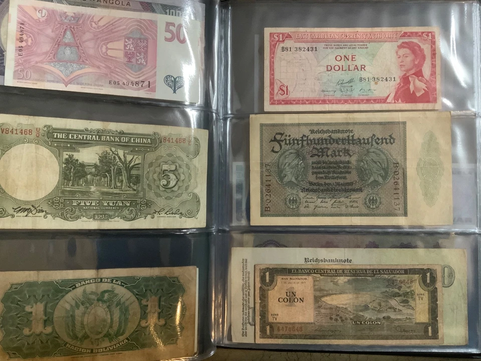 LOTE DE 31 BILLETES DE PAPEL MONEDA MUNDIAL EN ÁLBUM NUEVO! Foto 3 de 4