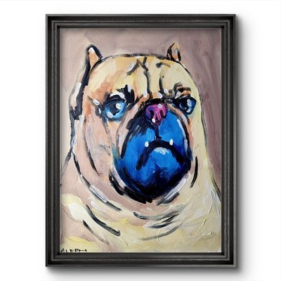 Aleph Original Art Dog 16x12 Abstract Expressionist Original Painting Canvas
