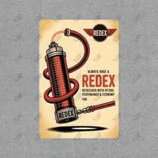 Vintage Redex Petrol Additive Metal Sign Automotive Advertising #393528