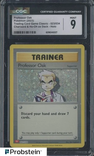 2023 Pokemon Charizard & Ho-Oh ex Deck 023/034 Professor Oak Holo CGC 9 MINT
