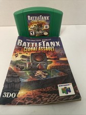 BattleTanx Global Assault Nintendo 64 N64 Game Green Cartridge Manual Tested
