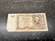 1950 Austrian 20 Schilling Banknote Circulated Condition Currency Paper Money