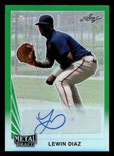 2020 Leaf Metal Draft #LA-LD1 Lewin Diaz 1990 Leaf Autographs Green Rainbow #/10