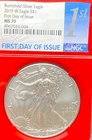2019 W $1 BURNISHED AMERICAN SILVER EAGLE 1st DAY ISSUE NGC MS70 NO RESERVE