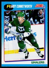 Randy Cunneyworth, 1991-92 Score Canadian Bilingual, #424, Hartford Whalers,