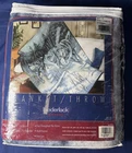 Vintage Biederlack Wolf Throw Blanket James Hautman 60”x80” Wolves New Old Stock