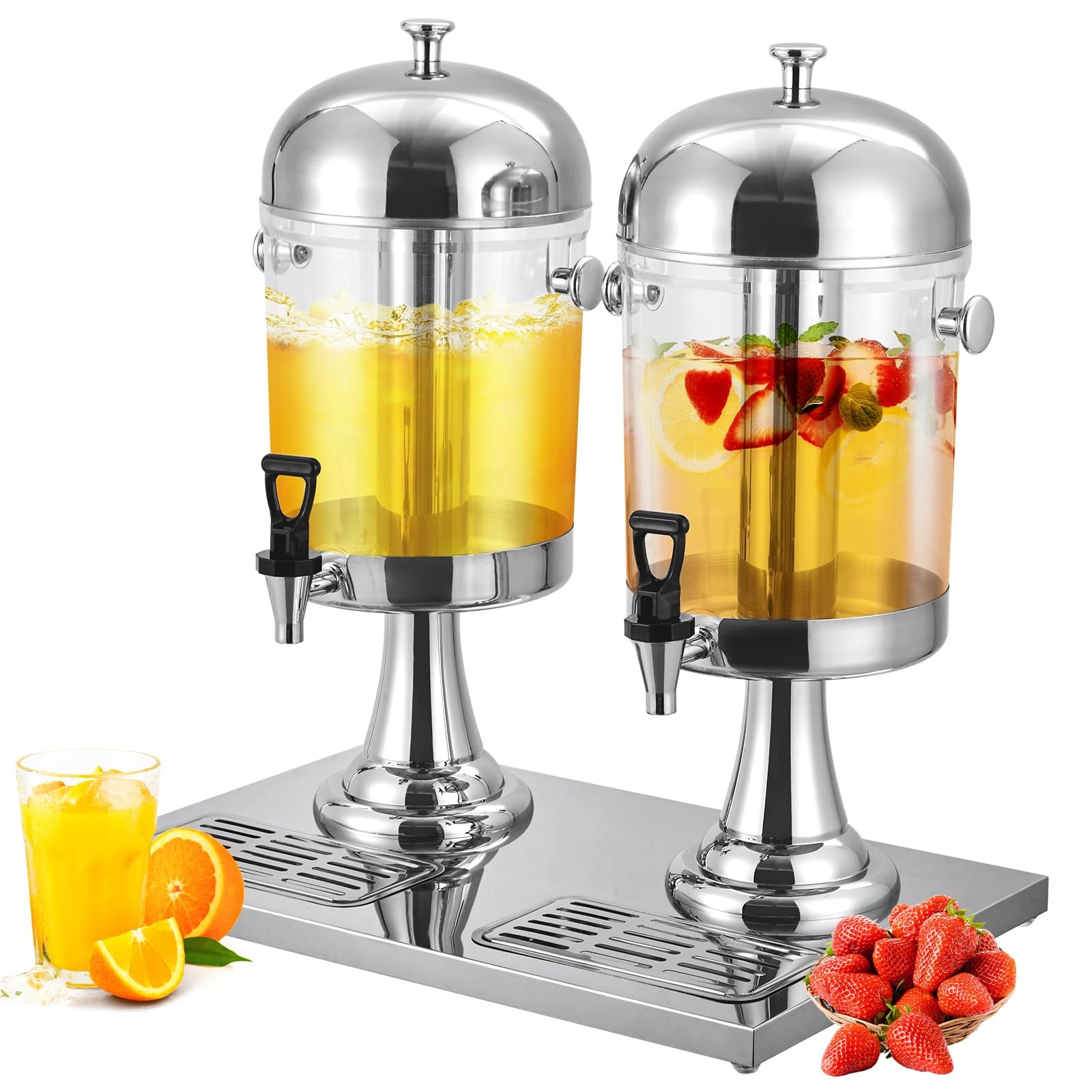 Garvee 4.4 Gal Beverage Dispenser Ice Core Stainless Steel Cold Drink for Party