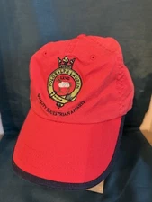 RARE Polo Ralph Lauren Red Cap •Quality Equestrian Apparel - Leather Strap 1 Sz