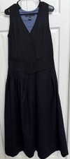 Vintage Marc Jacobs SZ 4 Grunge Maxi Jumper Dress Black Gilet Navy Wool Skirt