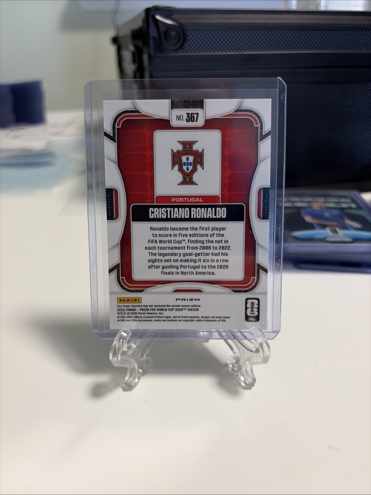 2026 Panini Prizm World Cup Cristiano Ronaldo Silver Disco Prizm #367 view 2