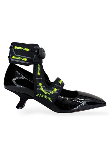 NUEVO DIOR X ROGER VIVIER Mujer 62-66 Negro y Verde Charol Bombas IT36.5 - Imagen 1 de 10