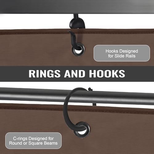 4-Panel 10' x 10' Gazebo Replacement Curtains, Patio Privacy Sidewalls with - Picture 5 of 8