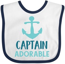 Inktastic Captain Adorable, Boat Anchor, Sailor, Sailing Baby Bib Ship Sea Yacht