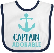 Inktastic Captain Adorable, Boat Anchor, Sailor, Sailing Baby Bib Ship Sea Yacht