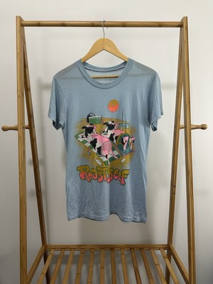 VTG 80s Roast Beef Cow Beach Sun Tan Funny Novelty Paper Thin Worn T-Shirt M