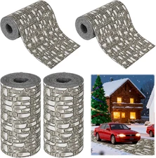 4 Pcs Christmas Village Accessories Cuttable Village Cobblestone Brick Paths Roa