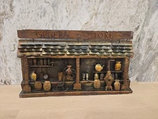 Vintage 1974 Enesco General Store Copper Metal Wall Art Sculpture 3D 1970s