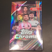 Topps 2026 Topps Chrome MLS Soccer Trading Cards Sealed Box 80 Cards Autograph