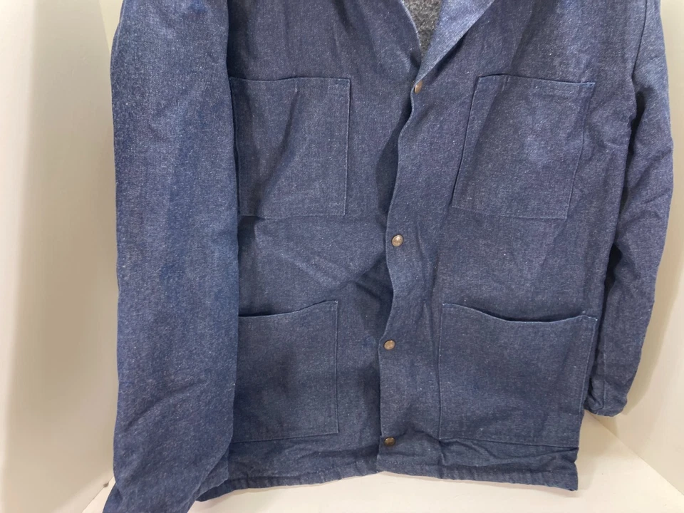 Abrigo Walls Blizzard Pruf Chore Para Hombres L Azul Denim Manta a Presión Forrada Aislada Foto 4 de 4