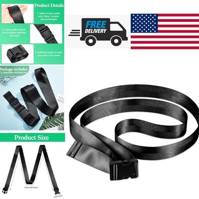 Extremity Mobilization Belt 8.2 Feet Long Black Nylon Adjustable for Mobility