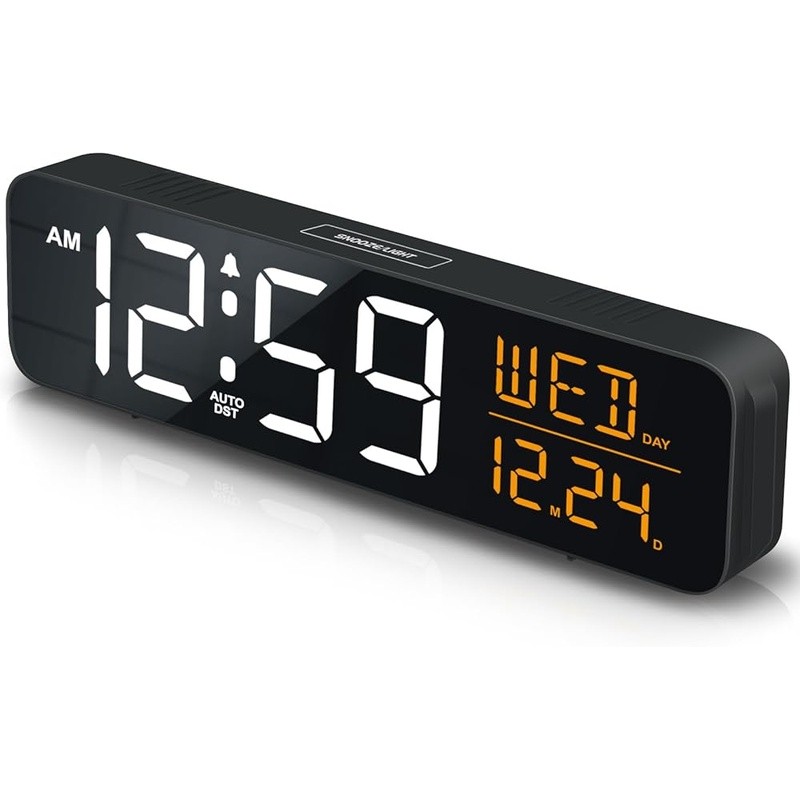 Super Loud Large Display Usb Port Battery Backup Auto Dst