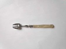 Antik! Austerngabel Perlmuttgriff Silber 1840-1879 D. Roussel