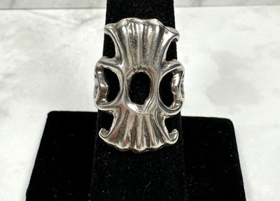 Sterling Silver Sandcast Ring - Vintage - Size 7