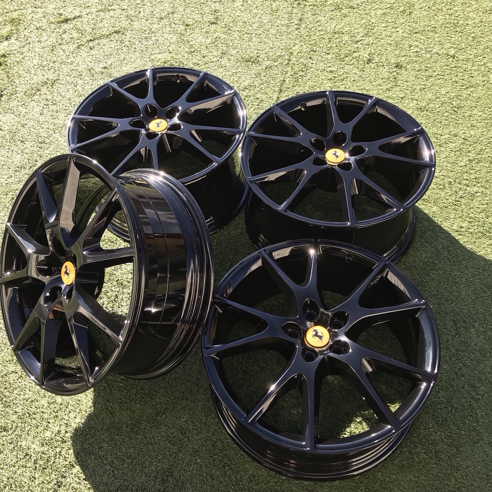 20 FERRARI CALIFORNIA T RIMS OEM STOCK FACTORY SET 4 WHEELS BLACK 242156