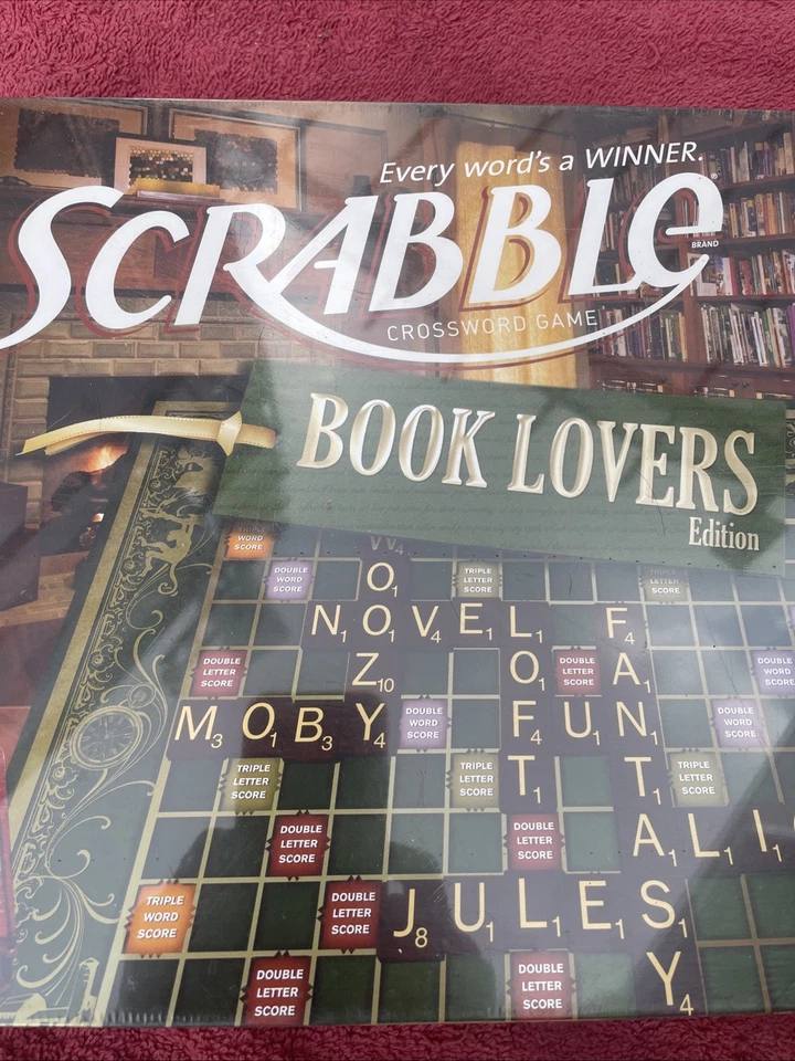 NEW Scrabble Crossword Game Book Lovers Edition Board Game Hasbro Sealed - Image 2 of 4