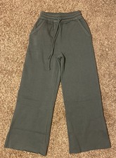 Zenana Pants Women s Size Small Exposed Seam Wide Leg Ash Jade New