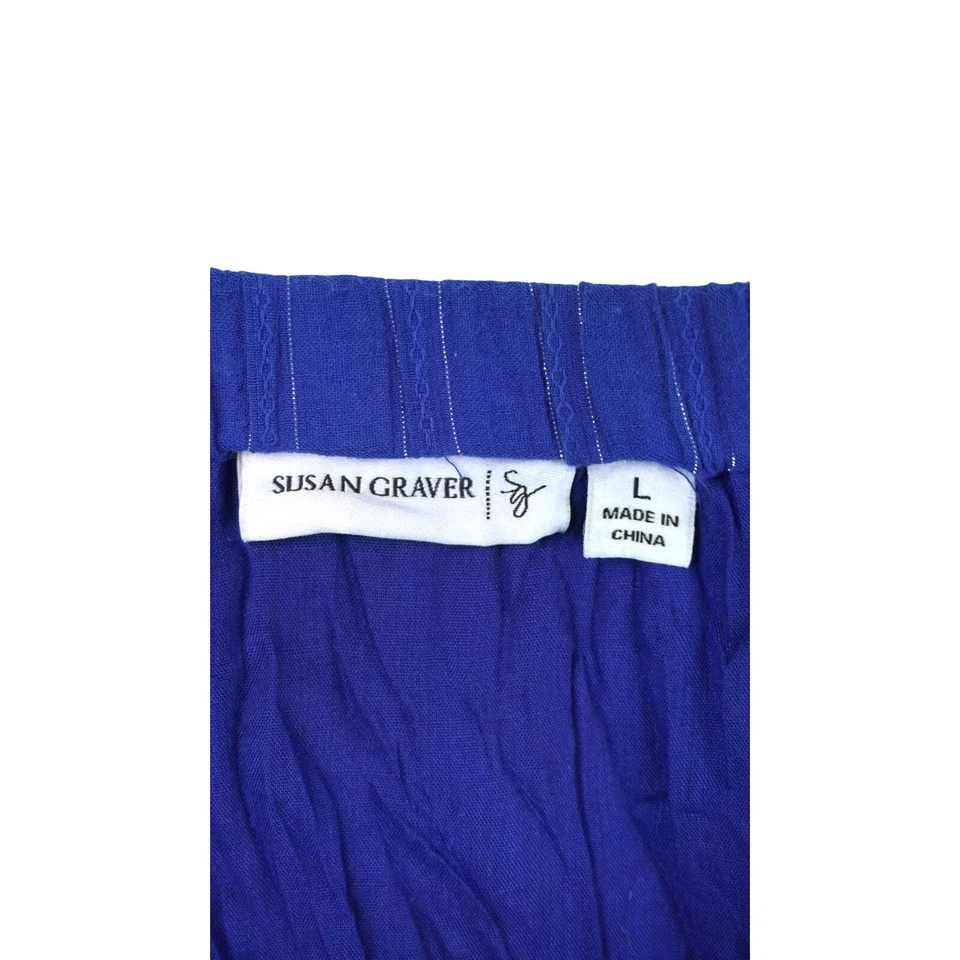 Falda larga de algodón azul Susan Graver para mujer - talla L Foto 4 de 4