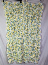 Handmade Crochet Granny Square Crib/ Lap Afghan Blanket 46 X 30