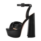 Women Black Platform Sandals Chunky Block Heel Ankle Strap Buckle Party US11 — photo 2