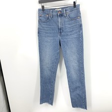 Madewell Women Size 28 Jeans Light Wash Pants Perfect Vintage Raw Hem Stretch