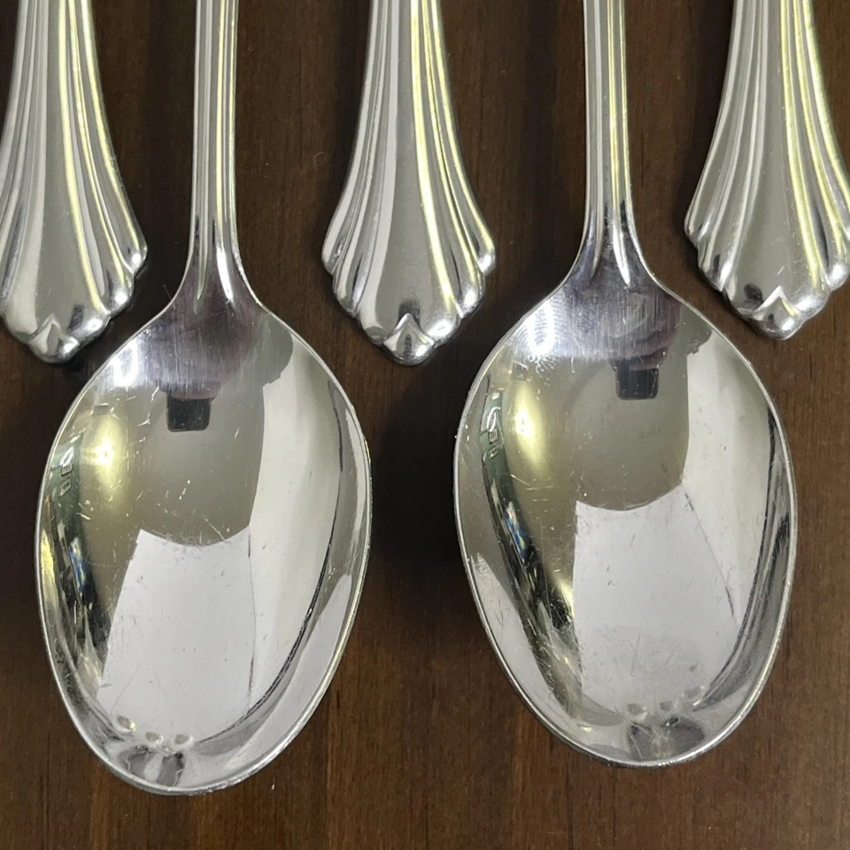 Oneida BANCROFT Stainless 5 Oval Soup Spoons Glossy USA Flatware - 6 7/8" Dinner - Image 3 of 4