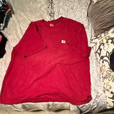 Carhartt K87 Loose Fit Heavyweight Pocket T-Shirt Mens 2XL Burgundy Port Red