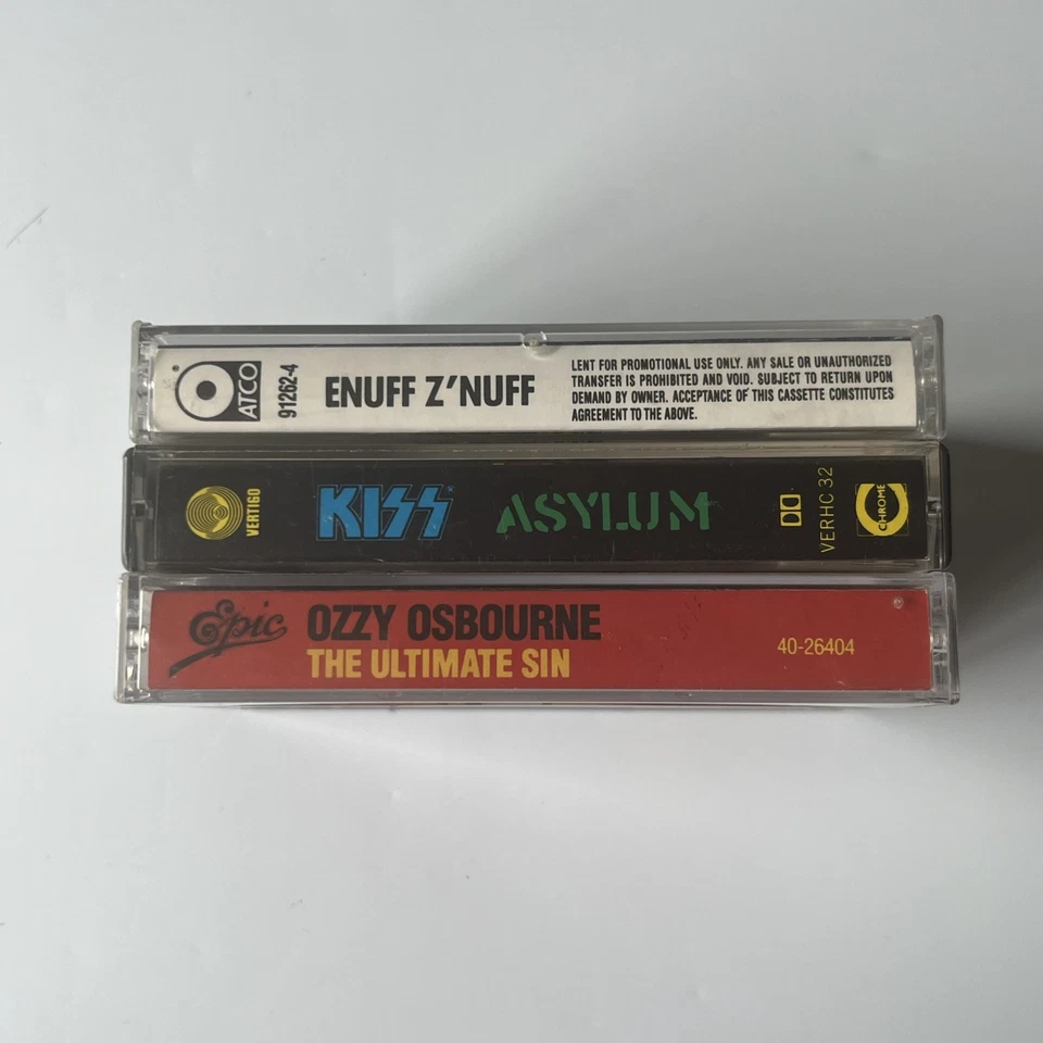 Ozzy Osbourne, KISS, Enuff Z'Nuff, Rock Metal Cassette Tape Bundle - Image 2 of 4