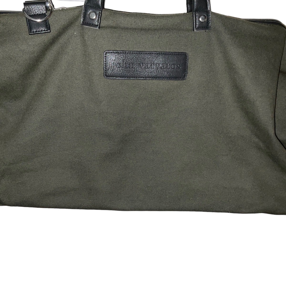 John Varvatos Duffle Bag Army Green Black Canvas Overnight  John Varvatos duffle bag (IB-6) main image 0
