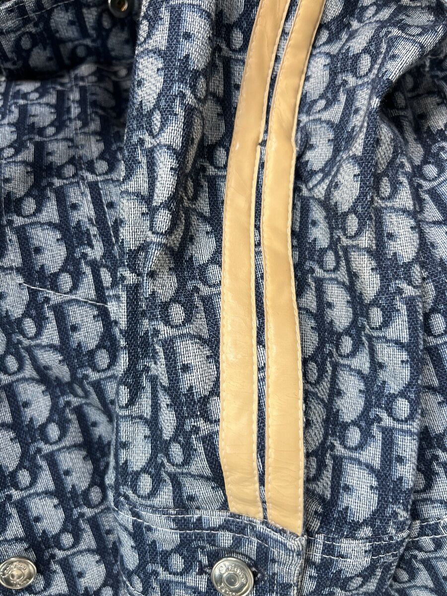Vtg CHRISTIAN DIOR BY JOHN GALLIANO BLUE MONOGRAM JACKET