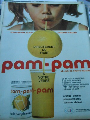 Werbung Advertising 1963 Pam Pam Fruchtsaft Orange Ananas Tomate Aprikose