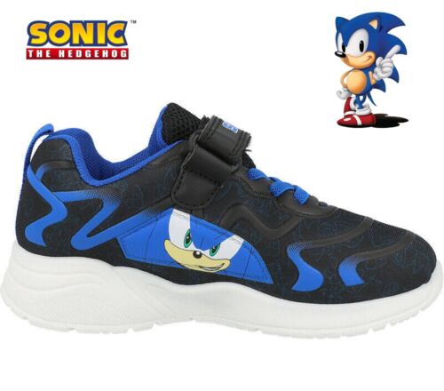 BOYS SONIC THE HEDGEHOG CHARACTER GAMING TRAINERS SPORTS SHOES UK SIZE 9-2 - Afbeelding 1 van 4