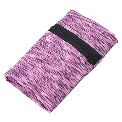 Wrist Pouch Wrist Wallet Sports Wristband Wallet with Zipper Purple