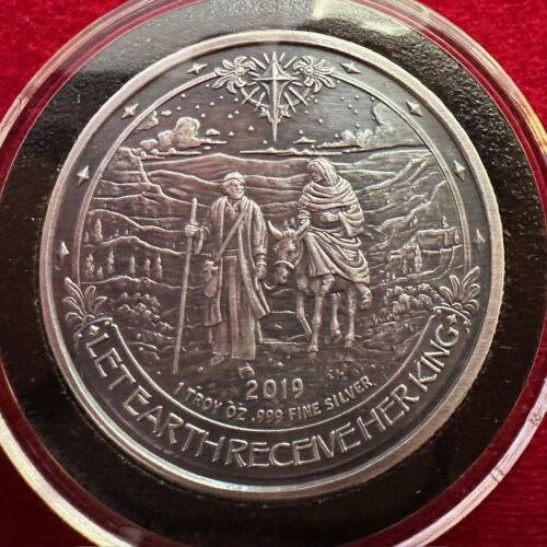 1 Troy OZ .999 Silver "The Nativity" w/ Antique Finish by Simply Fine Silver - Picture 1 of 6