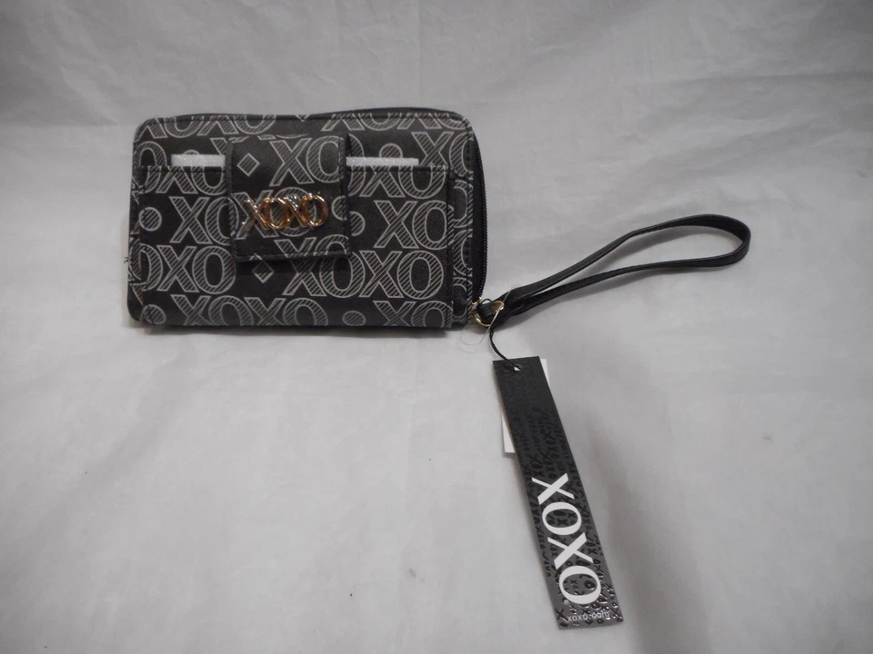 Cartera para mujer XOXO con cremallera alrededor gris/negro GRANDE Foto 4 de 4