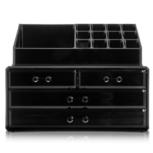 4 DRAWER COSMETIC ORGANISER BLACK MAKEUP RACK ACRYLIC NAIL LIPSTICK DISPLAY STAN - Picture 12 of 12