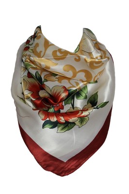 Wunderschöner Blumendruck Seide Satin Stil Mode Schal Quadrat, Halstuch,