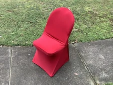 Open Box 20pcs Obstal Stretch Covers For Folding Party Chair in Burgundy Color