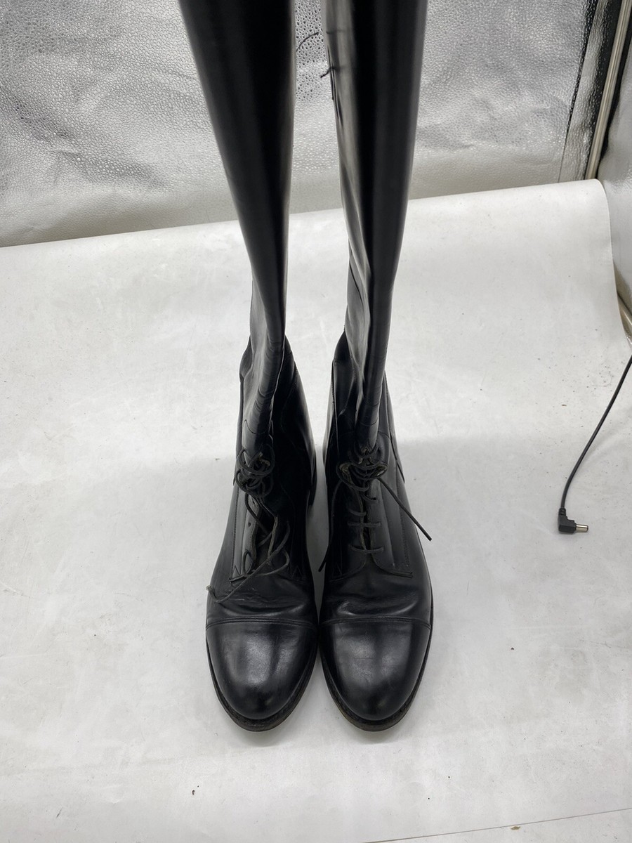 Bottes équitation Effingham By Bond Co – Cuir Noir Dentelle – Femme Taille 9 – USA